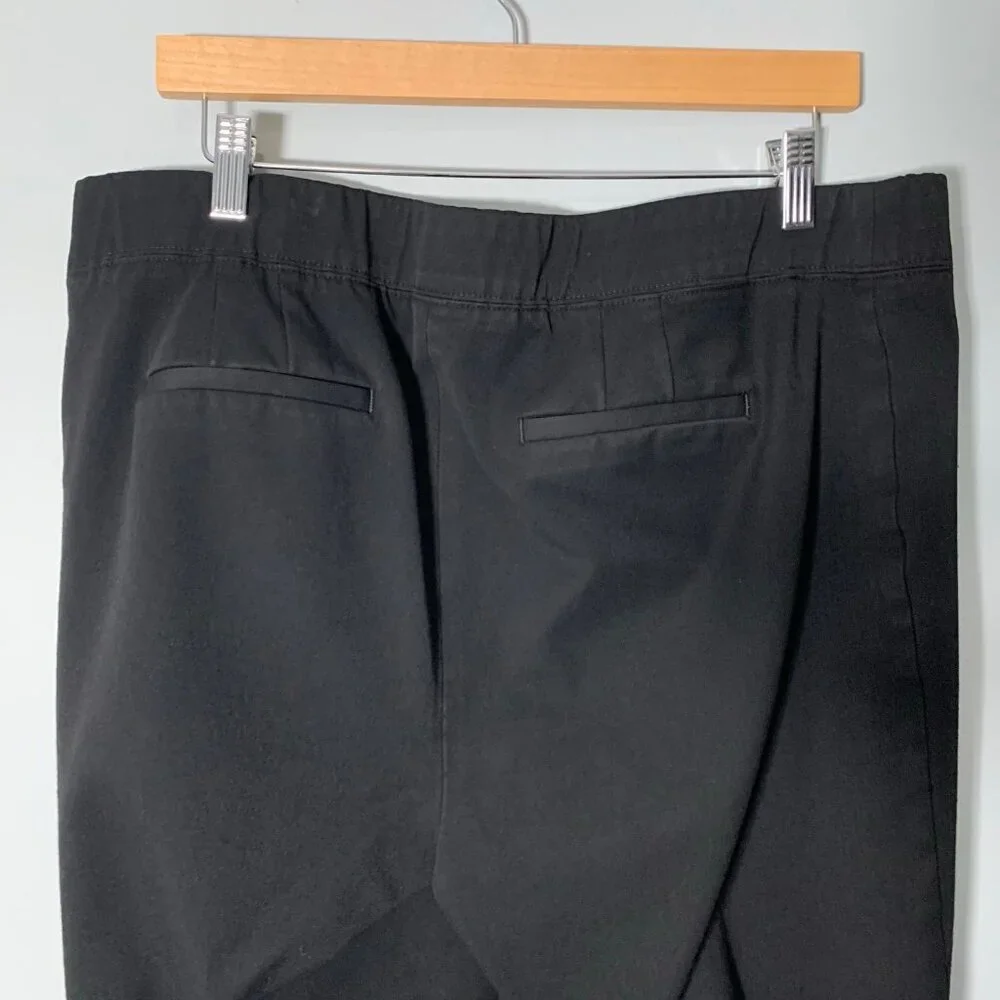 Talbots Black Straight Leg Pull On Dress Pants Plus Size 16W Professional Office